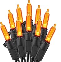 Vista 11 de ODEETRONIC Cadena de luces de Navidad transparentes, 21.63 pies, 100 luces incandescentes de alambre marrón, luz de Navidad para exteriores