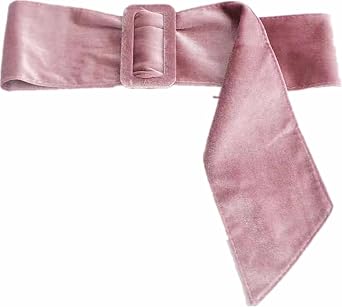 Women Velvet Waist Belt Straps With Round Circle Rhinestone Buckle For Dresses Ladies Wedding Self-Tie Waistbands