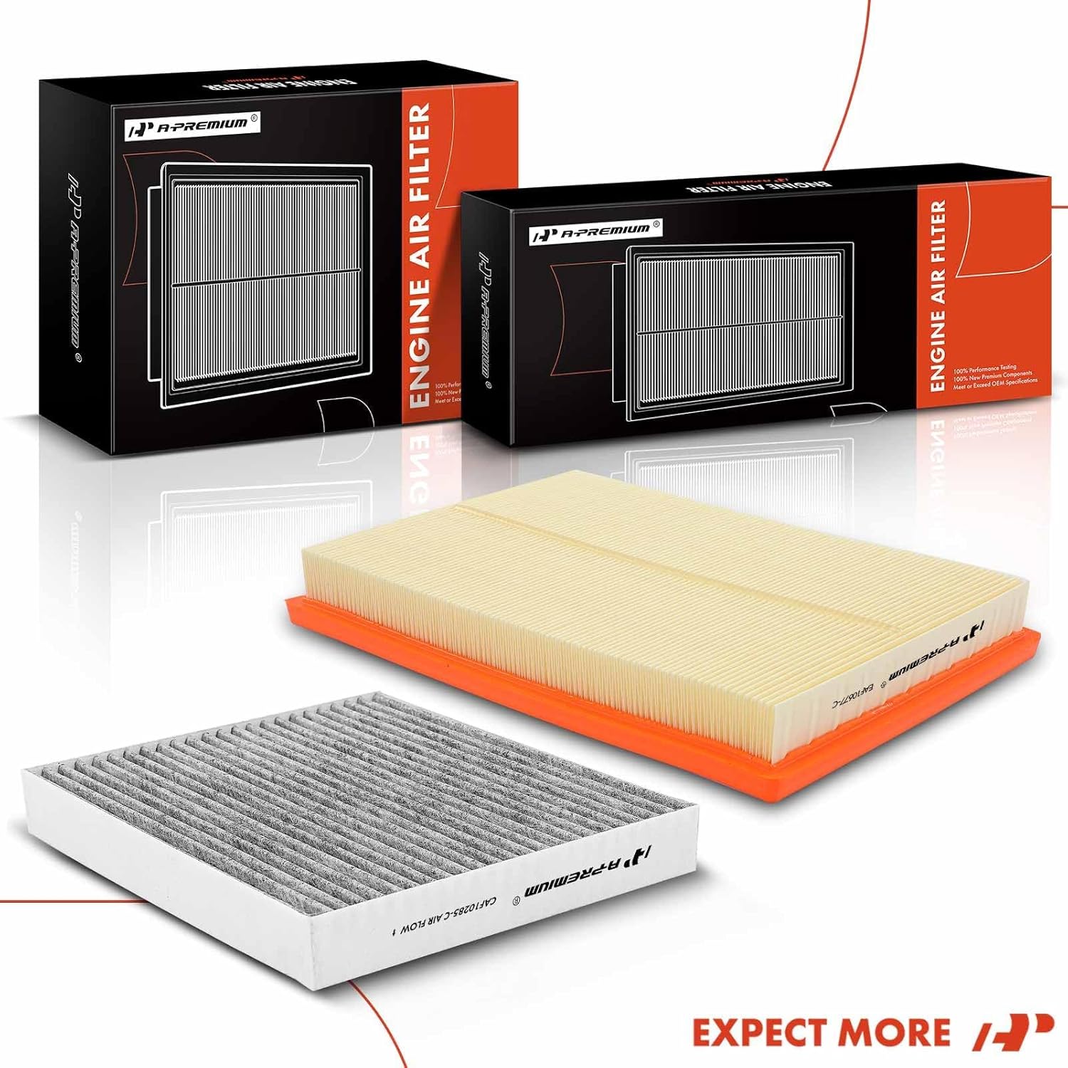 A-Premium 2-PC Engine & Cabin Air Filter with Activated Carbon Compatible with Toyota Camry 2012-2017, RAV4/Avalon 2013-2018 & Lexus ES300H 2013-2018, LS460 2007-2017, LS600H 2008-2016, HS250H