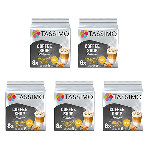Tassimo Coffee Shop Selection Typ Toffee-Nut Latte Cápsulas de café - 5 paquetes (40 porciones)