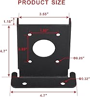 Vista 2 de Juego de 4 soportes de base de poste de pérgola de madera para valla de 4 x 4 (real 3.5 x 3.5), soportes de base de anclaje negros ajustables