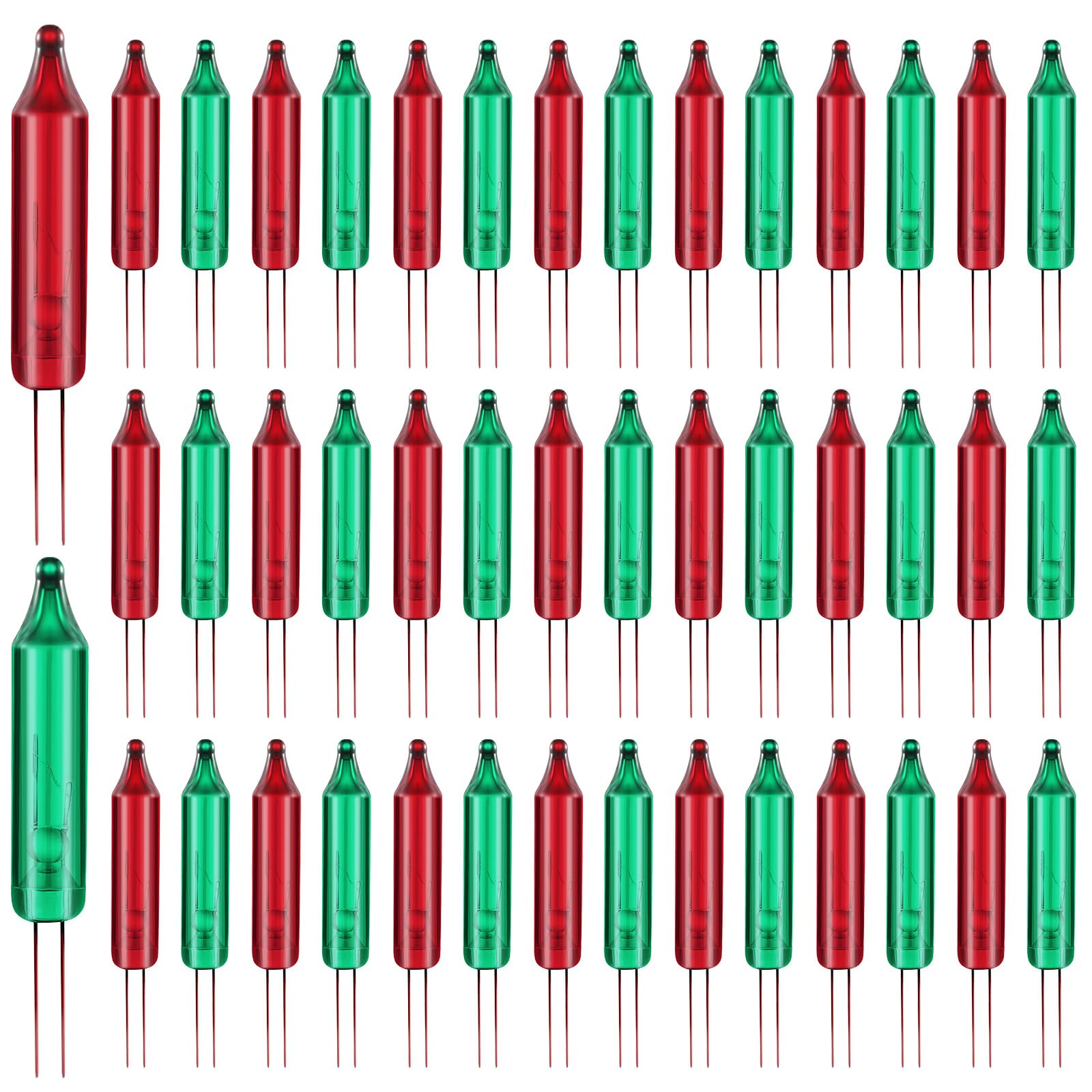 Mudder 400 Pcs Mini Christmas 2.5 Volt Replacement Light Bulbs for Christmas Trees Decorative Light Supplies Indoor Outdoor Xmas Decor, 170 Ampere, 0.42 Watt (Red,Green)