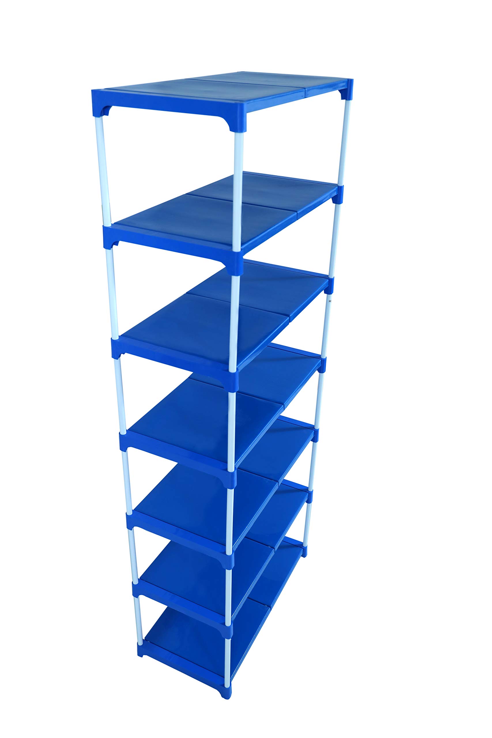 Heavy Duty 7-Tier Shoe Rack | Sturdy Metal Rods & Plastic Shelves | Multipurpose Storage Stand for Shoes, Clothes, Books & Toys | Space-Saving Organizer for Home, Entryway & Bedroom-image-44