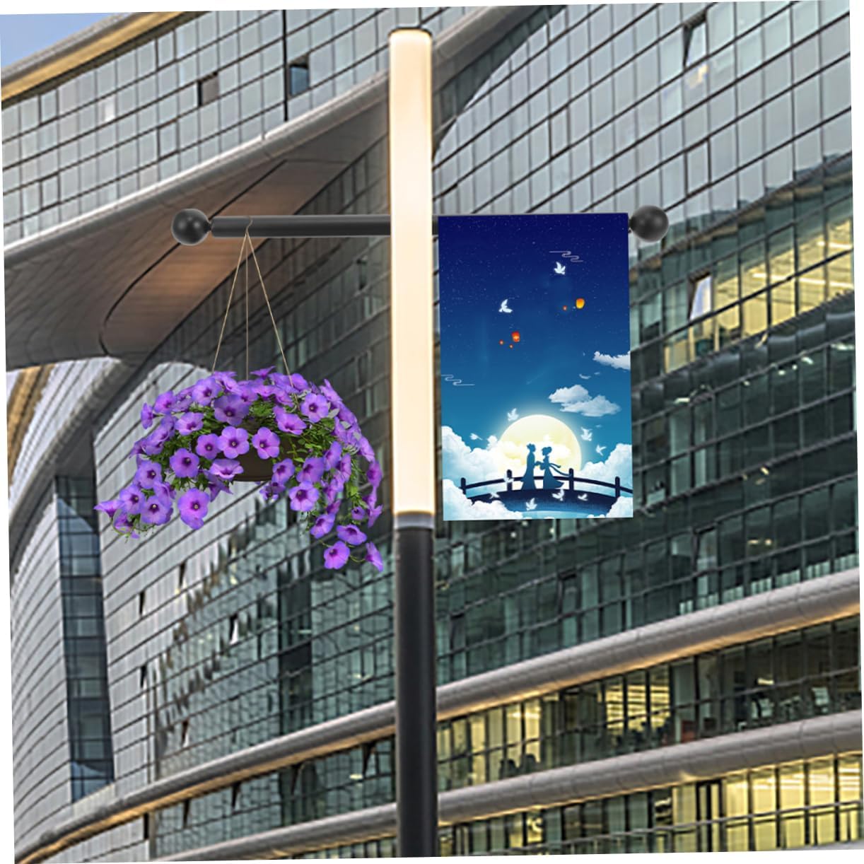 3pcs Lamp Post Cross Arm Handle Replacement Sturdy Light Pole Flag Holder for Outdoor Garden Decor Double-Sided Design for Advertising Sleek Finish
