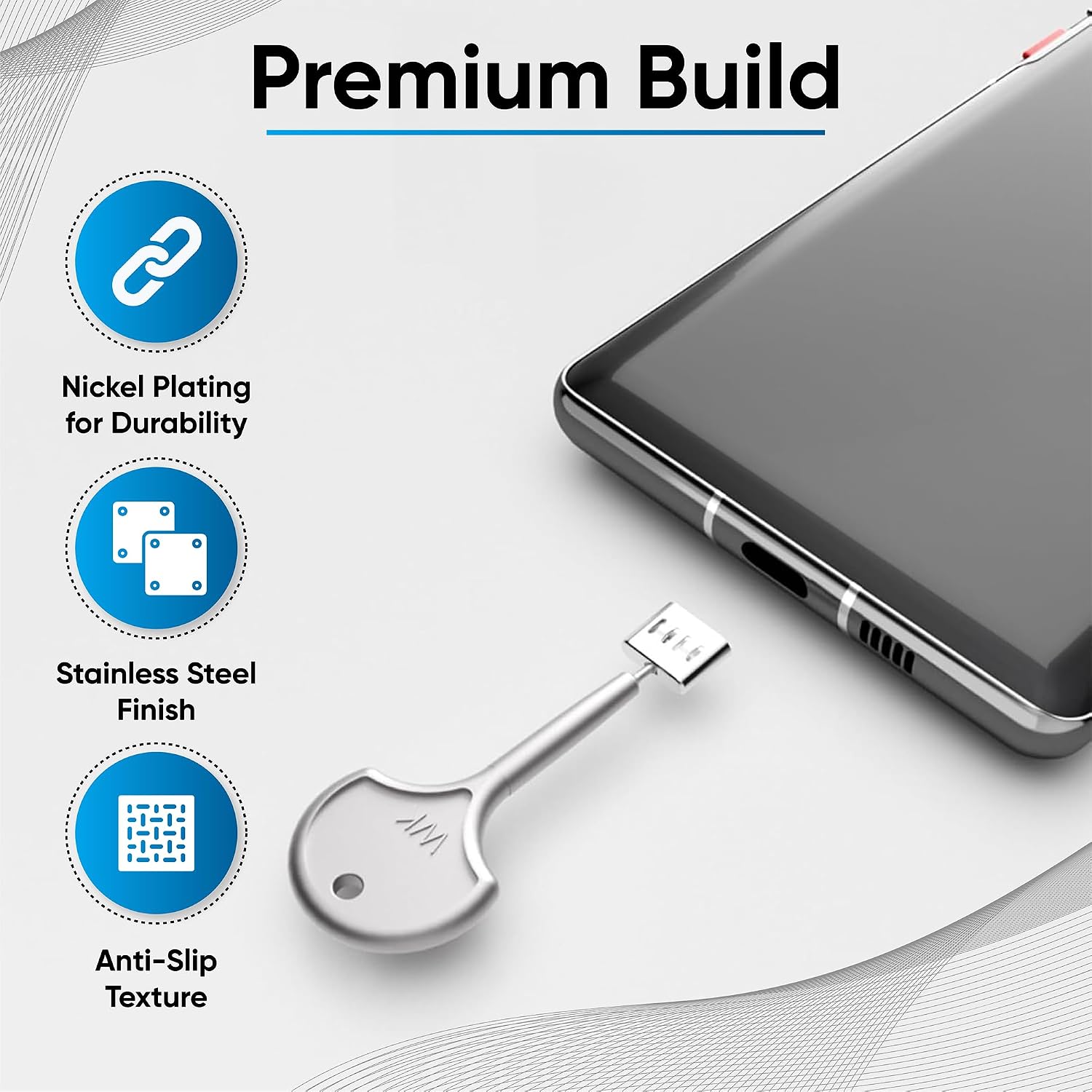 USB C Port Blockers 5 Pack, Stainless Steel Security Locks with Key