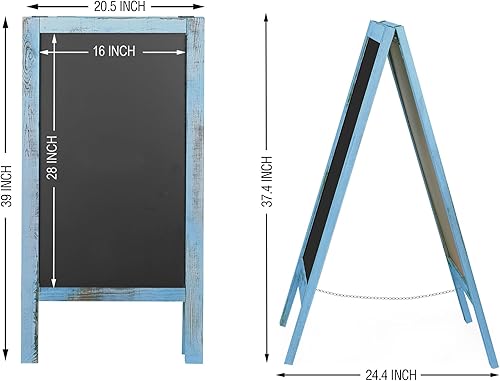 Miniatura 5 de Board2by Letrero magnético resistente con marco en A, 40 x 20 pulgadas, tablero de sándwich grande de pie, caballete de pizarra para exteriores,
