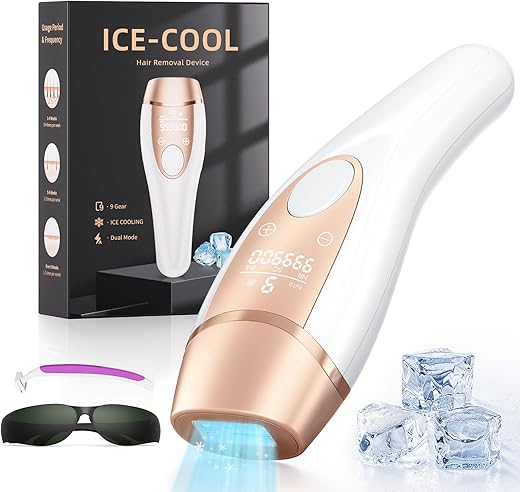 Laser Hair Removal, Ubroo IPL Laser Hair Removal for Women and Men, 3 In 1 At Home Hair Removal Device, 999,900+ Flashes Permanent Painless Hair Removal Machine with Ice Cooling for Whole Body Use