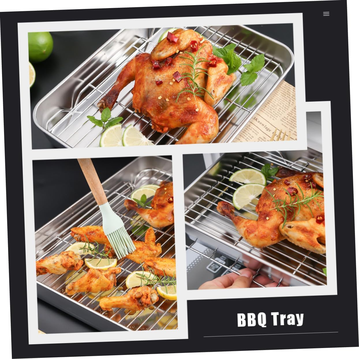 Cabilock Baking Pan Net Rack Kitchen Baking Plate Oven Tray Net Stain Resistant Easy to Clean Dishwasher Safe