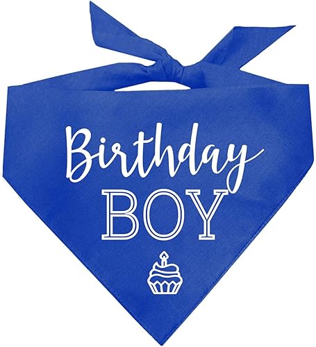 Bandana estampada para cumpleaños con diseño de perro con cupcakes (Royal OS 214)