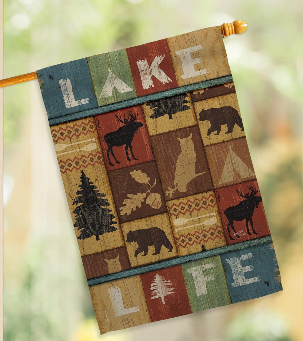 Breeze Decor OU-H-109055-IP Lake Life Decorative Vertical House Flag, 28" x 40", Multicolor