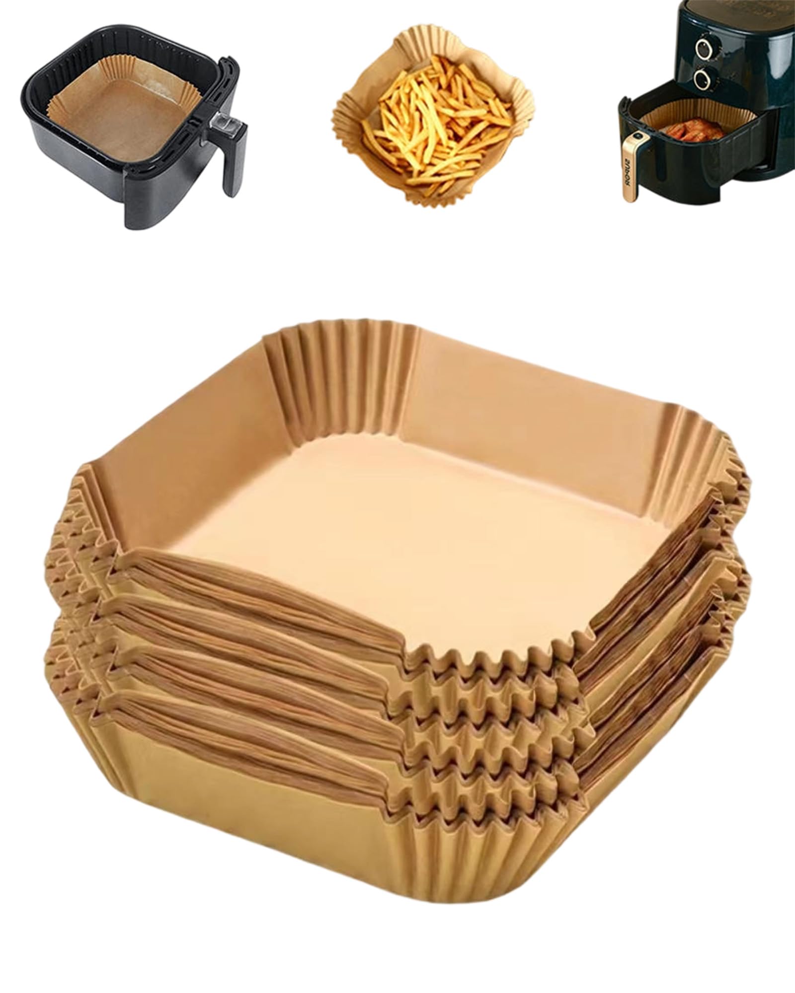 100 Pezzi Air Fryer Paper Accessories (3L-6L) Anti-Grease Anti-Sting Usa e Getta BPA for Cosori Turbo Tower Pro & Smart Air Fryer