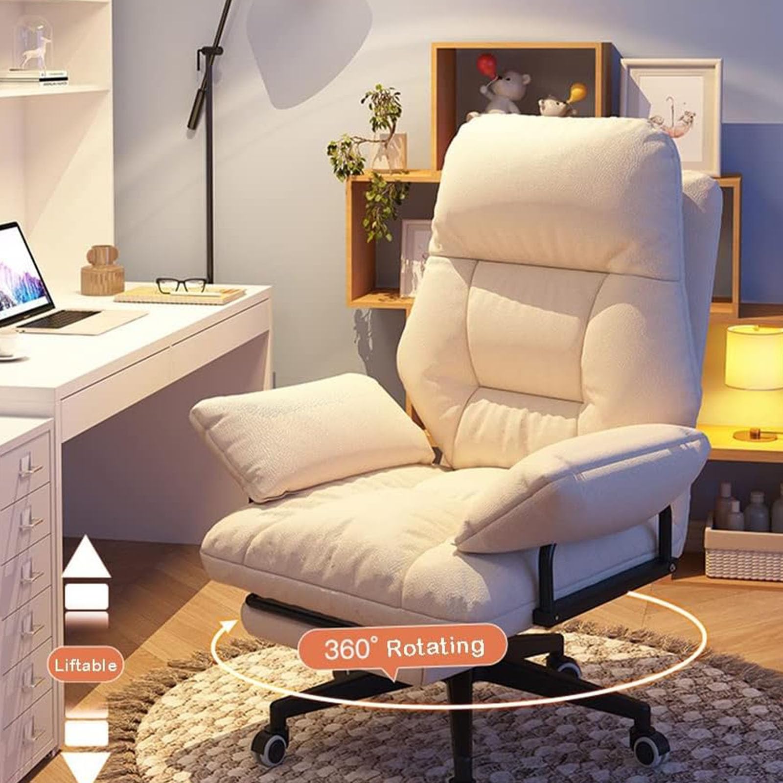 Ergonomiczny fotel biurowy z podnóżkiem, wysokie oparcie, krzesło biurowe dla dyrektorów, do domu i biura, wygodna, rozkładana sofa, wodoodporna tkanina techniczna, idealna do gier i relaksu