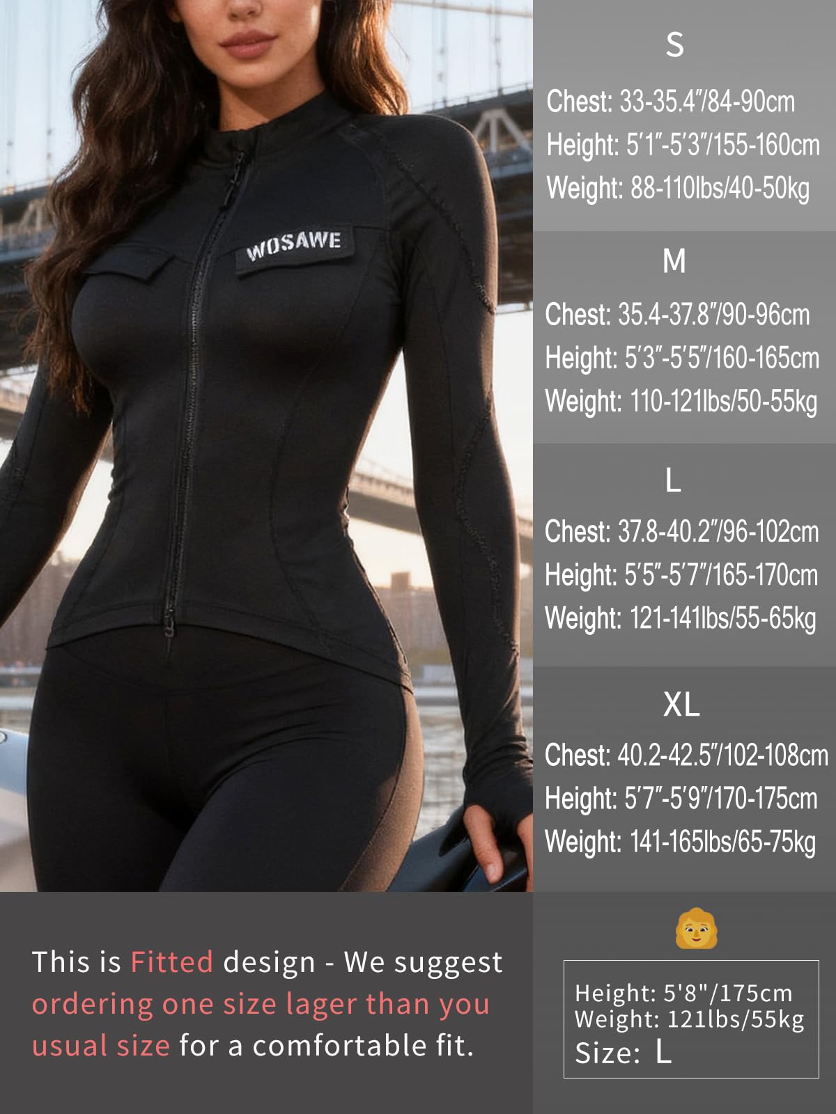 WOSAWE Veste de Running Femme Coupe Ajustée Respirante Haut de Sport pour Workout, Jogging et Yoga