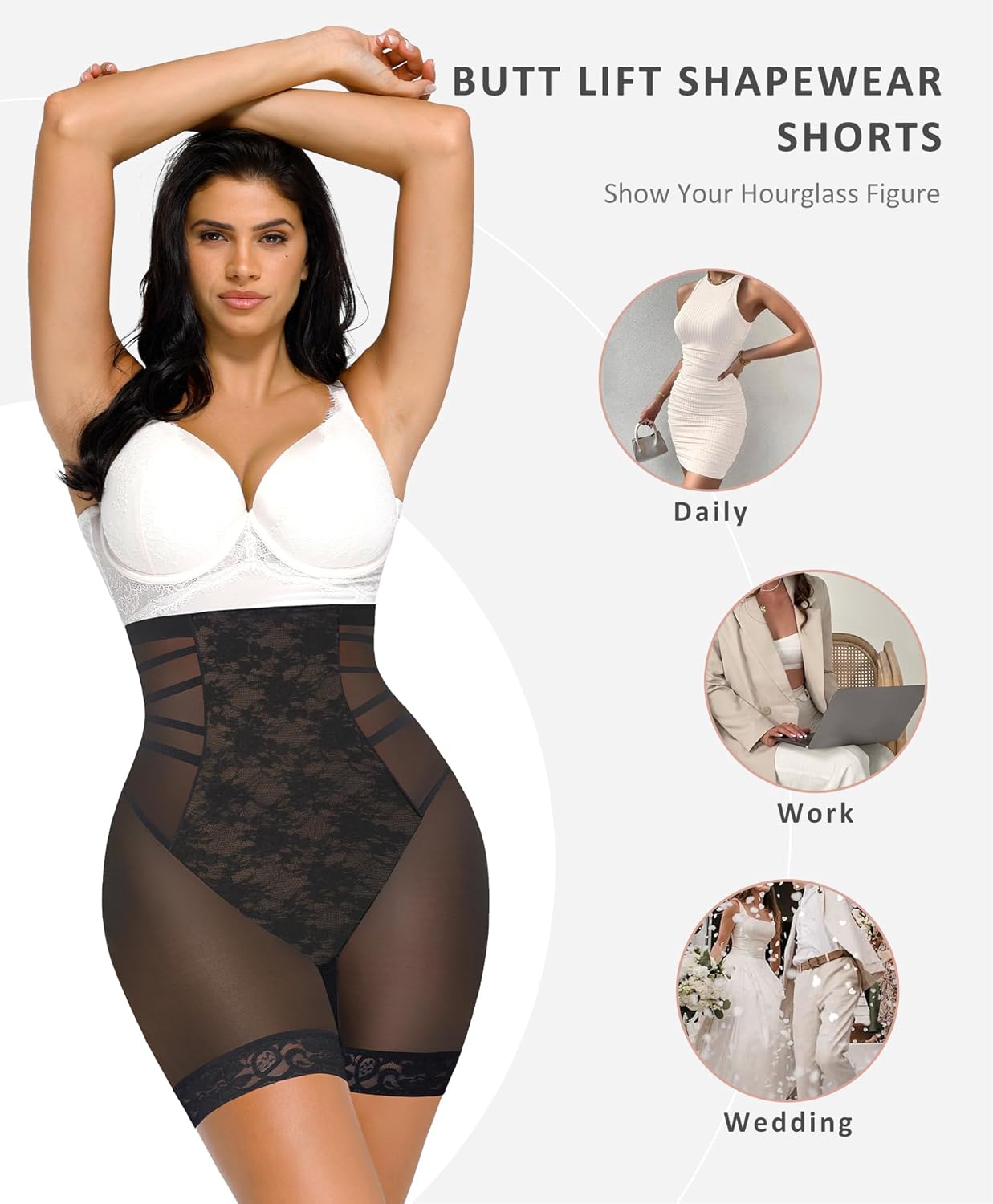 FeelinGirl Shapewear Tummy Control Body Shaper Control Panties High Waisted Lace Shapewear Shorts Butt Lifting - Image 5