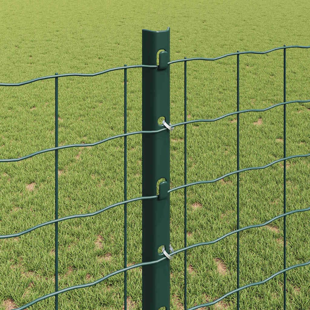 Postes de valla de hormigón de acero pulverizado, 160 cm, verde, juego de 44 unidades, para montaje con clavo o atornillado, soporte resistente a la intemperie para jardín y terraza