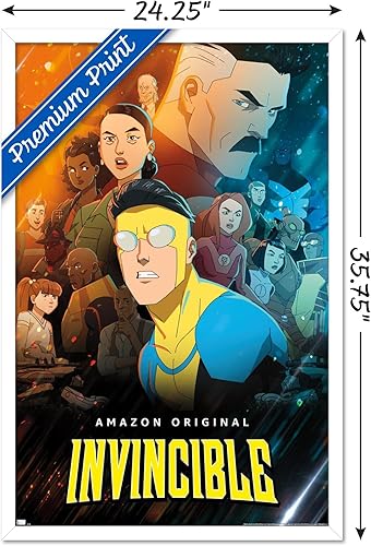 Miniatura 3 de Trends International Invincible - Póster de pared con diseño del grupo uno, 34 pulgadas de largo x 22.4 pulgadas de ancho, versión enmarcada en