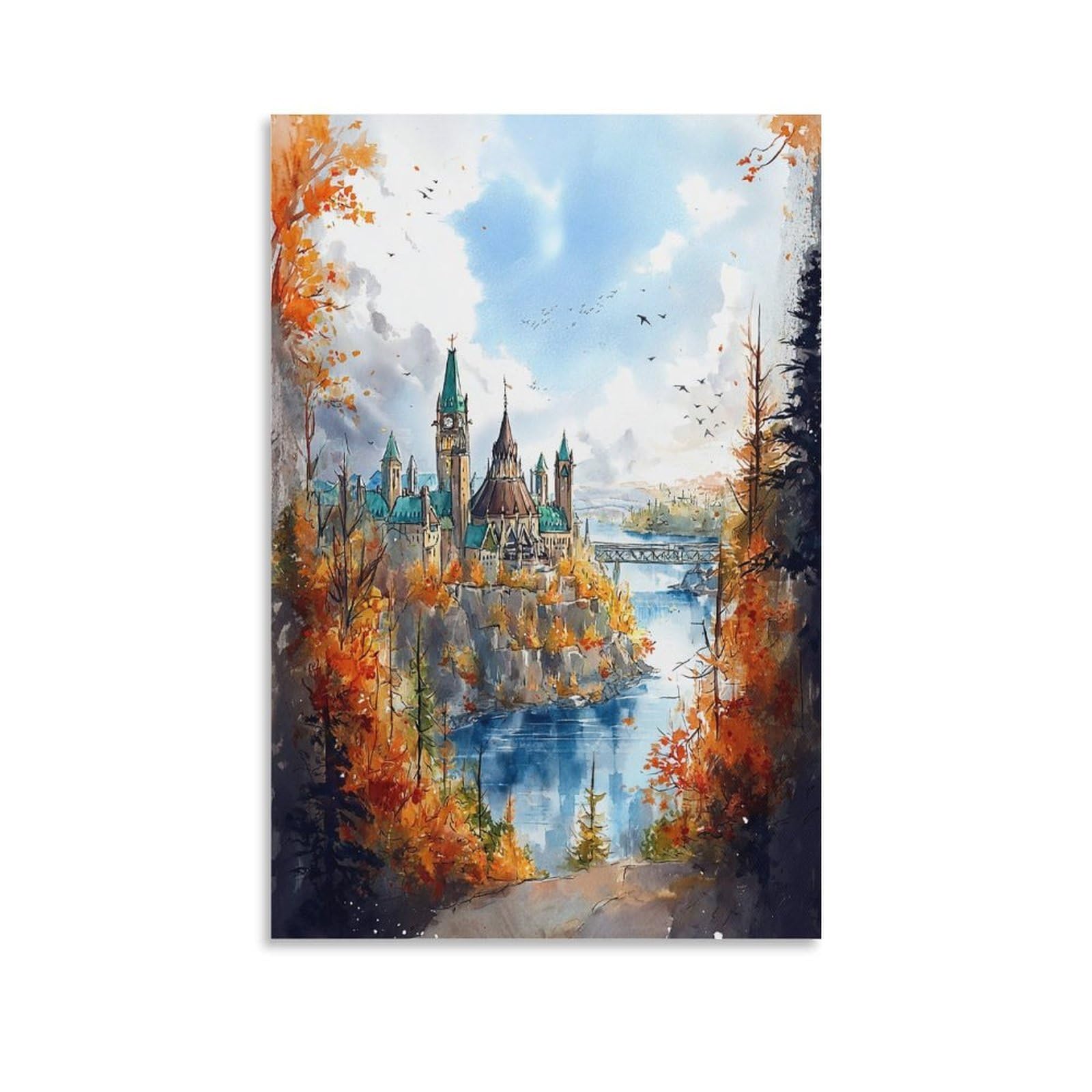 Ottawa 24x36inch(60x90cm) Vintage Travel Poster Watercolor Canvas Art