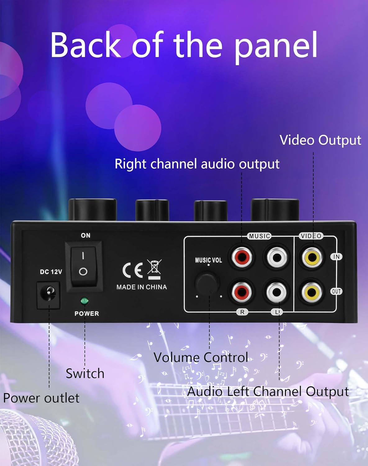 CERRXIAN Karaoke Sound Mixer, Dual MIC Input with Echo Control Compatible with TV, Computer, Smartphone & Tablet for Home Karaoke Parties