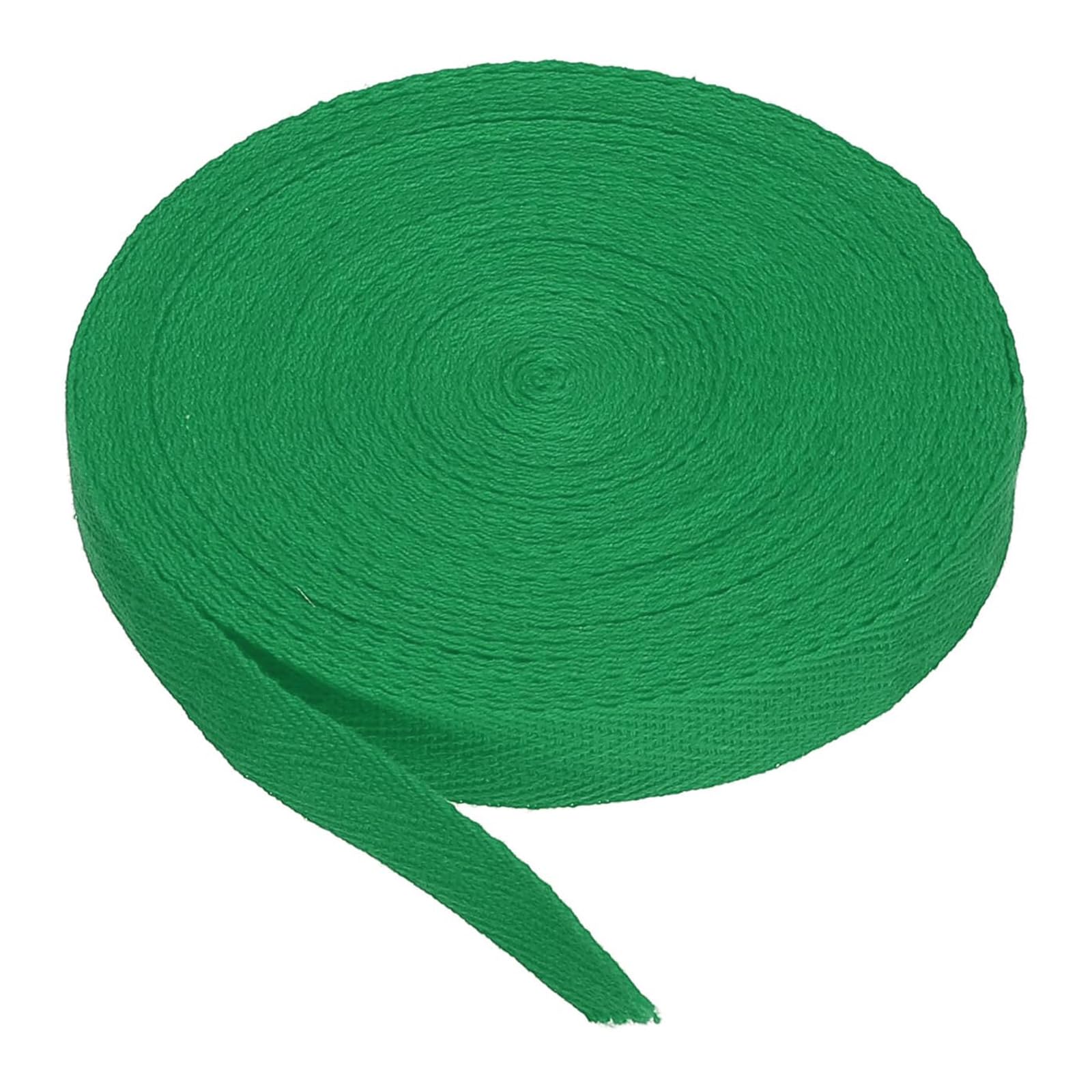 ROWORKX 10 Yards Cotton Twill Tape Ribbon 15mm Bias Binding Tape for Sewing, Lawn Green