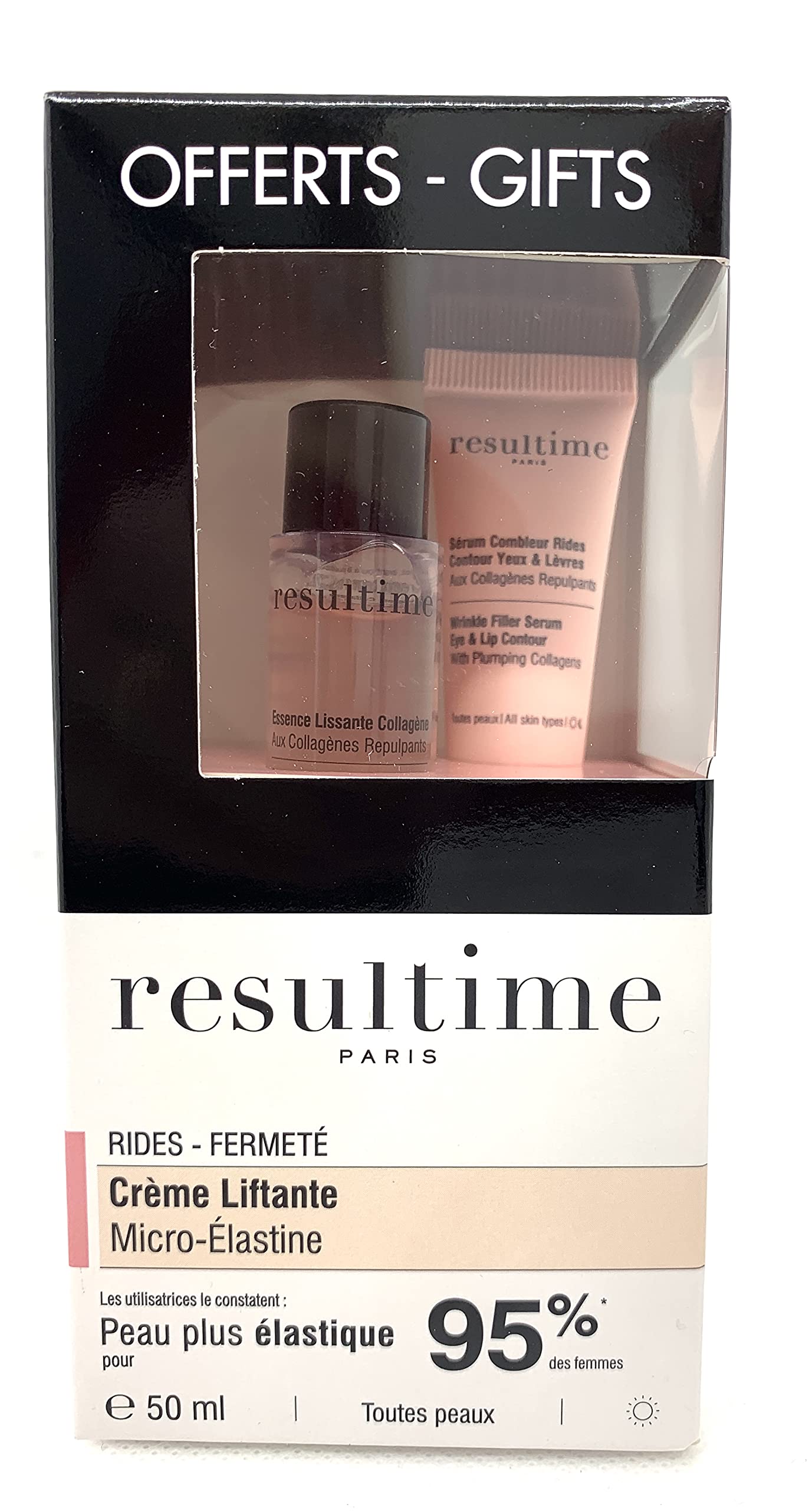 Resultime Crème Liftante Micro-Elastine 50ml pour Peau Normale, Peaux Matures, Peau Mixte, Peau Sèche
