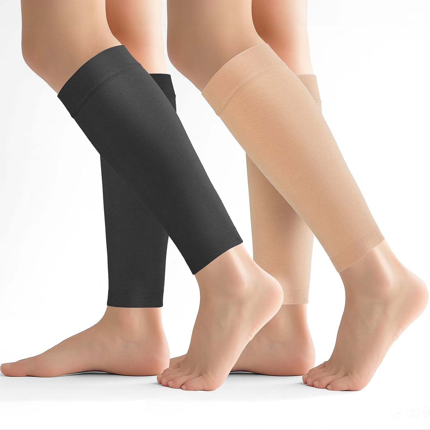 2 Pairs Calf Compression Sleeves Men&Women 20-30mmHg Medical Shin Splint for Leg Surpport Relief Pain Varicose Veins