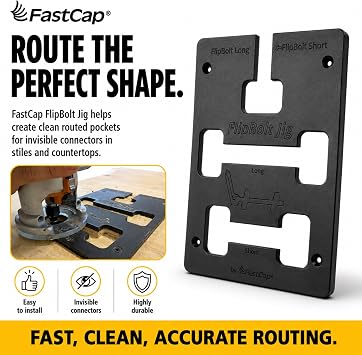 FastCap FlipBolt Jig for Fastening Stiles & Countertops, Black | Invisible Connectors with Routing, Easy to Install and Highly Durable, 99940