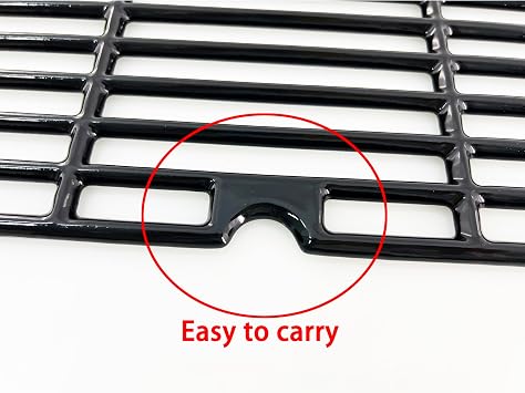Parts DC121 16 7/8 Polished Porcelain Coated Cast Iron Grill Grates Replacement for Charbroil 463432215, 463436213, 463436214, 463436215, 463441312, 463441514, Thermos 461442114 Grills