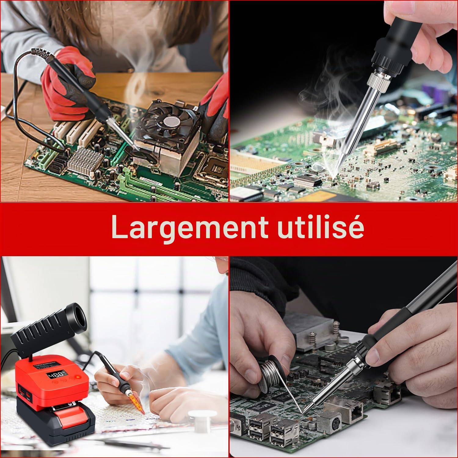Station de fer à souder sans fil pour batterie Einhell 18 V PXC Power X-Change, fer à souder électrique portable à chauffage rapide avec USB et type C pour bricolage, réparation d'appareils, soudage