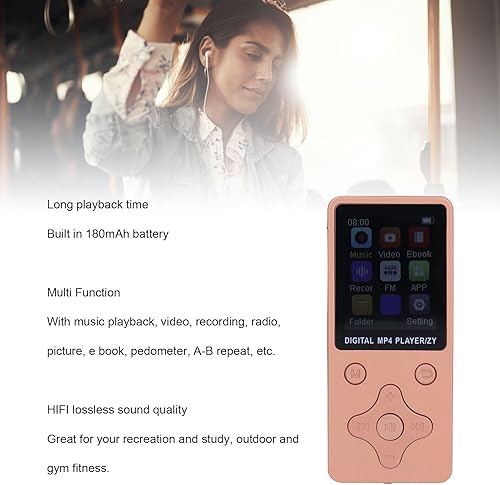 Miniatura 2 de Reproductor de MP3 portátil de 64 GB, Bluetooth 5.0 MP3 MP4 reproductor de música, soporte de altavoz de video FM Ebook Photo Viewer Auriculares,