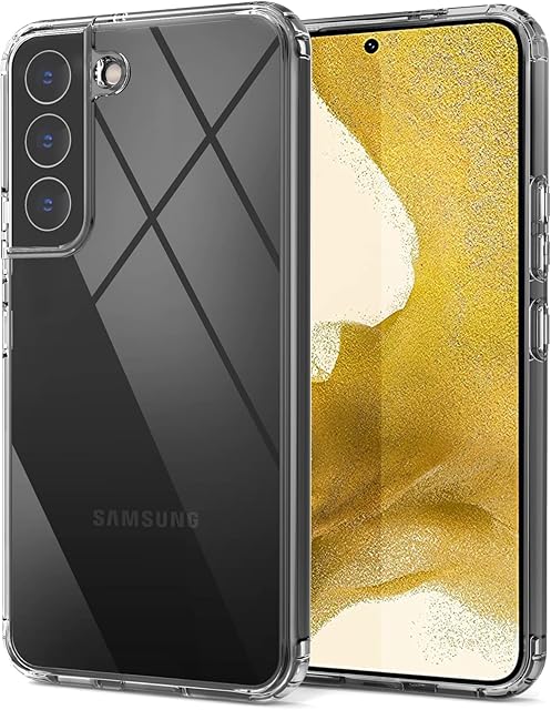 leChivée Crystal Clear Case Compatible with Samsung Galaxy S22, Shockproof Hard PC Back Anti-Yellow Scratch Resistant Soft TPU Bumper Protective Phone Case Cover for Samsung Galaxy S22 5G 2022