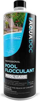 Swimming Pool Flocculant for Pool Cleaning - Extra Strength Pool Flocculent Kit Acts as a Swimming Pool Water Clarifier Liquid - Fast Acting Pool Treatment | AquaDoc Pool Flocculent 32oz