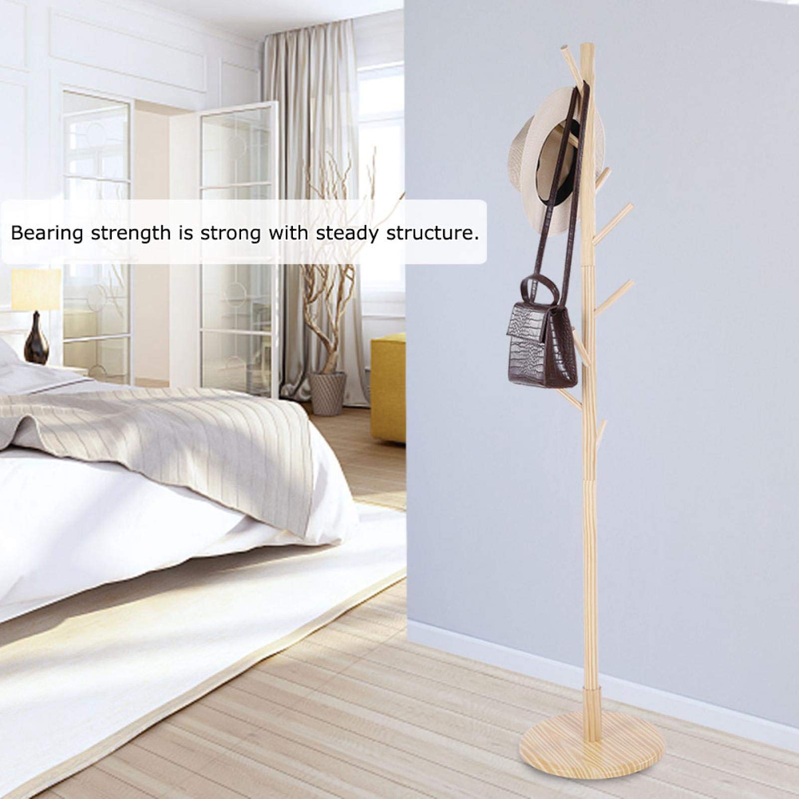 Générique Supporto per appendiabiti, albero del cappotto in legno - supporto per cappotto multi-cappotto, albero in cappotto a risparmio di spazio, supporto per cappotto per ingresso, corridoio