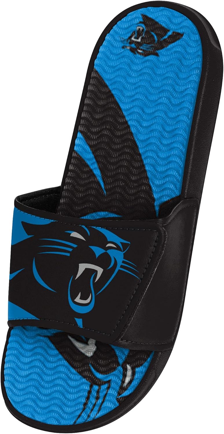 FOCO mens NFL Team Logo Athletic Sport Shower Flip Flop Sandals Gel Slides