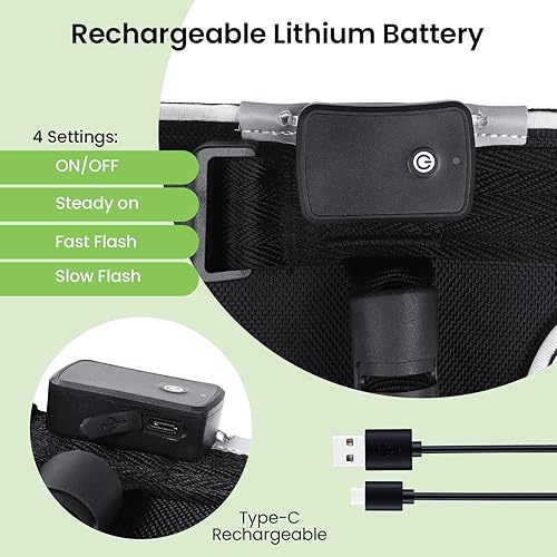 Miniatura 4 de MASBRILL Arnés LED para perro, arnés para perro con luz sin tirones, arnés recargable con luz para perro, arnés ajustable con brillo para perros