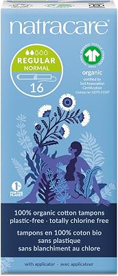 Natracare organic cotton tampons with cardboard applicator, two pack