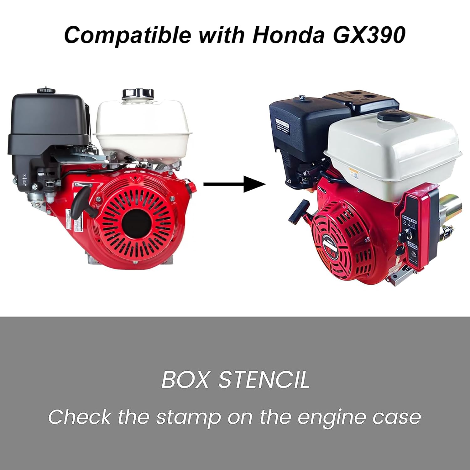 Electric Start Kit Compatible with HondaGx390 11HP GX390 13HP, Starter Motor with Solenoid, FlyWheel with Ring Gear for HondaGx390 11HP/GX390 13HP (US Stock)