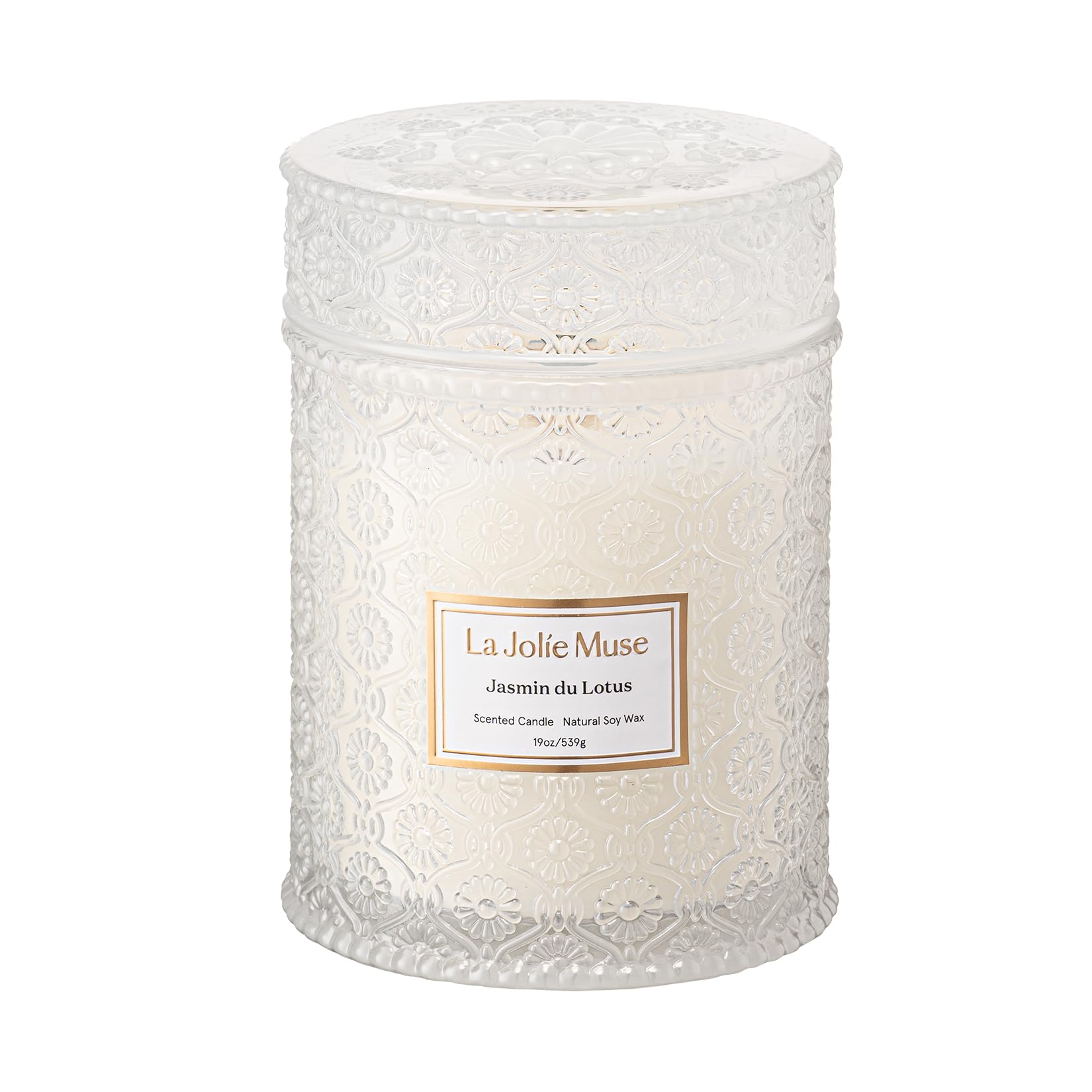LA Jolie Muse Jasmin du Lotus Candle - Ivy, Jasmine, Cedarwood, Jasmine Du Lotus, 19 oz