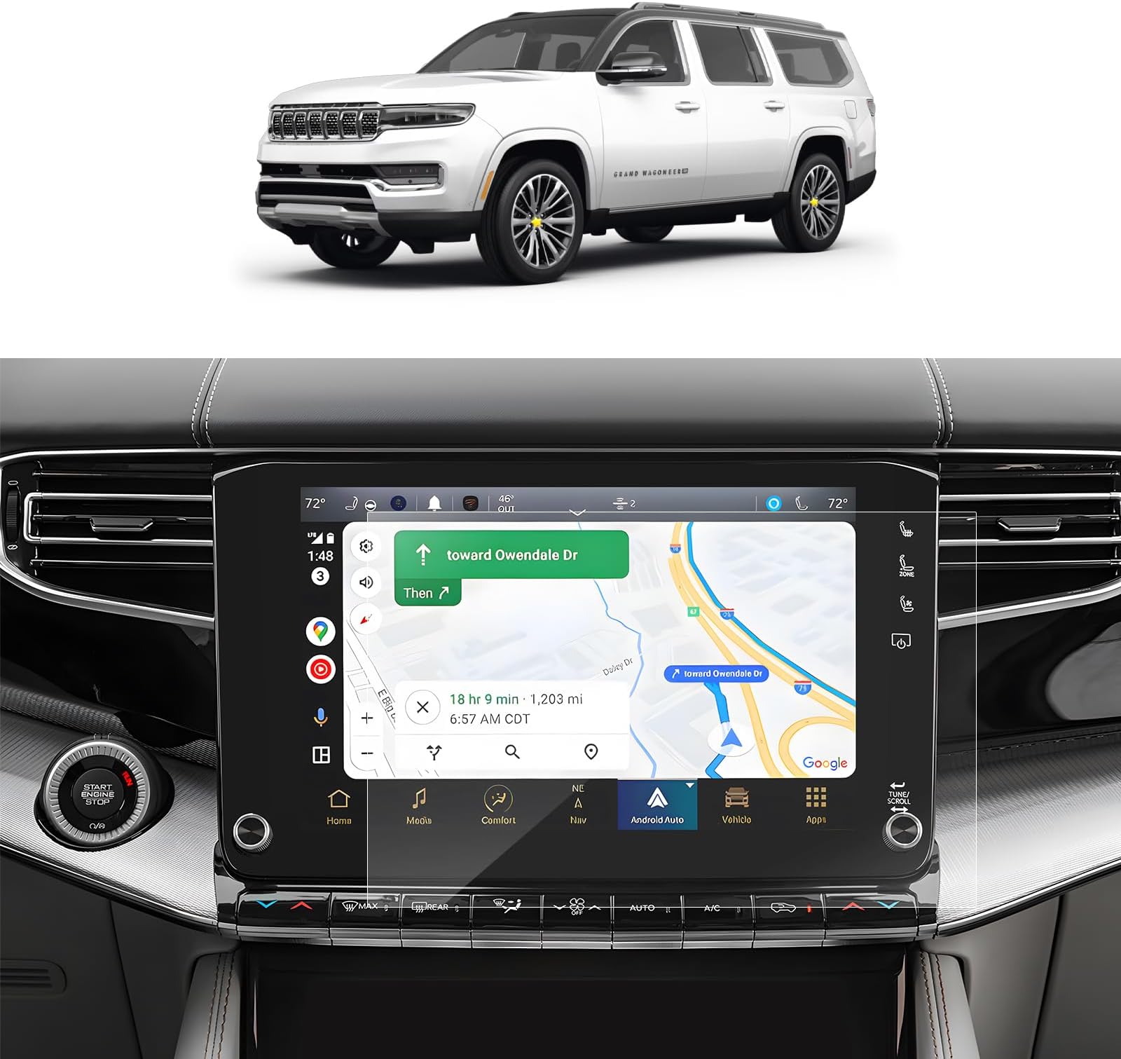 2Pcs Screen Protector for 2022-2025 2026 Jeep Wagoneer/Grand Wagoneer Navigation 2023 2024 2025 2026 Grand Wagoneer Accessories HD Clear Anti-Scratch&Glare