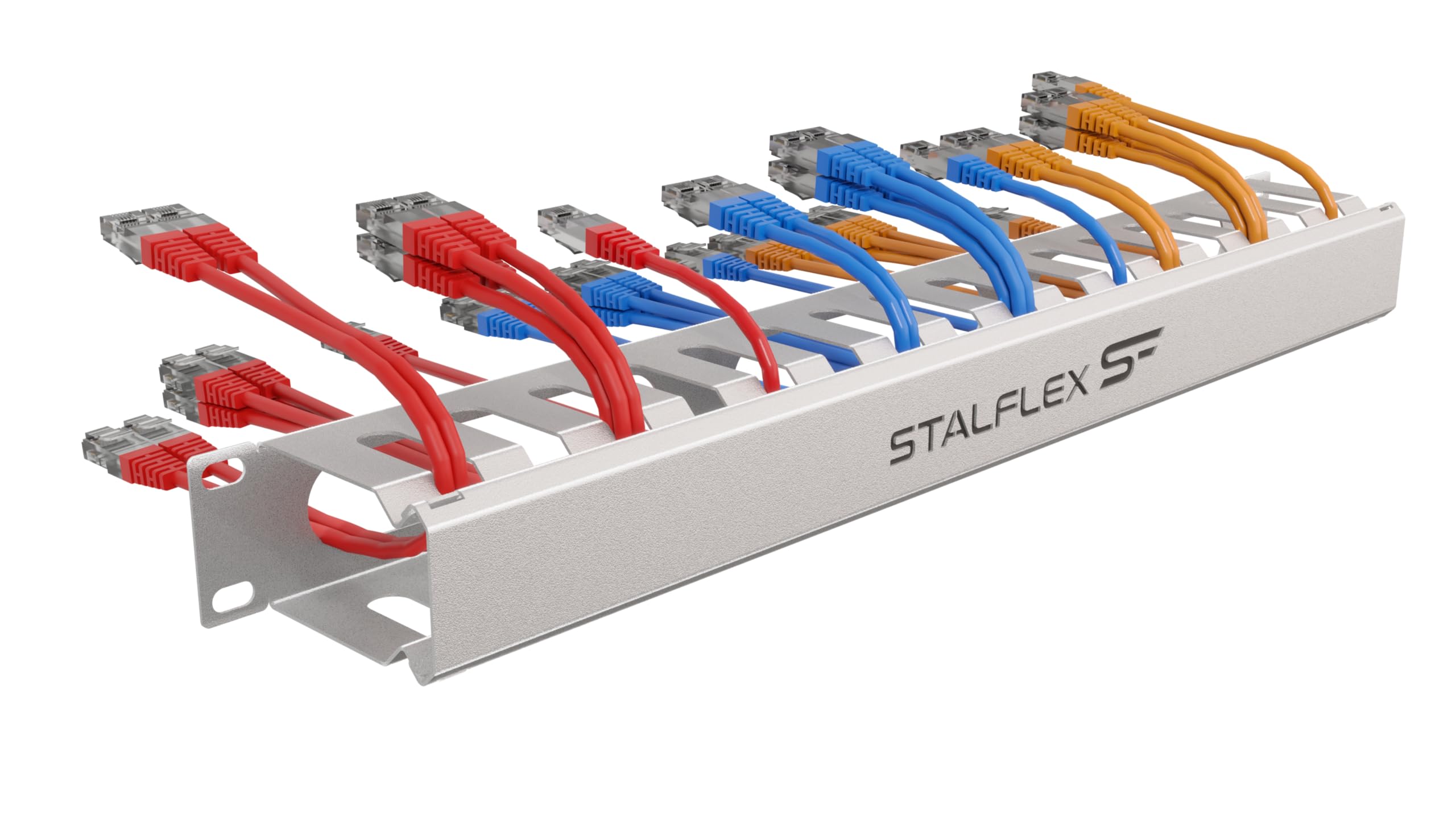 Cable Management Organizer 19 Pollici 1U Acciaio Canalina Passacavi