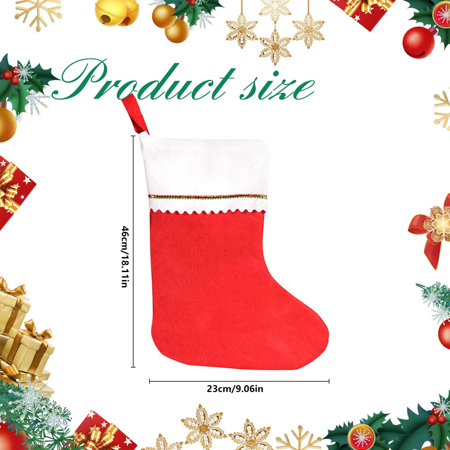 Chaussettes De Noël à Suspendre - Lot De 4 - 36 Cm De Long - Pour Cheminée Ou Décoration Murale