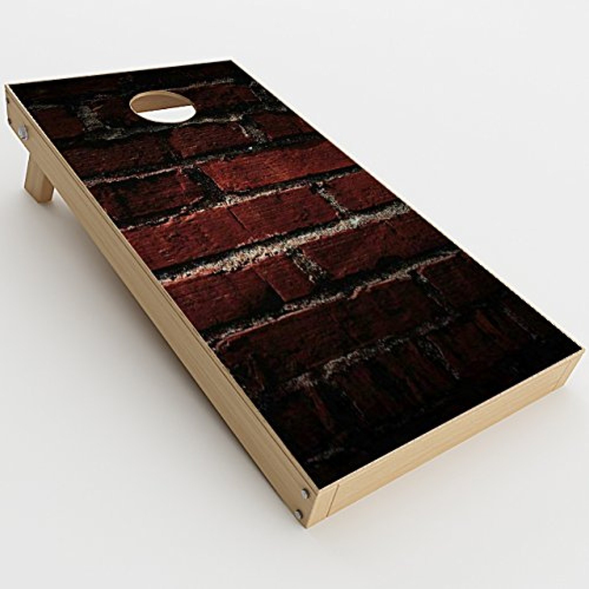 Skin Decal Vinyl Wrap for Cornhole Outdoor Board Game Bag Toss (2 x Pcs. Skins only) / Brick Wall