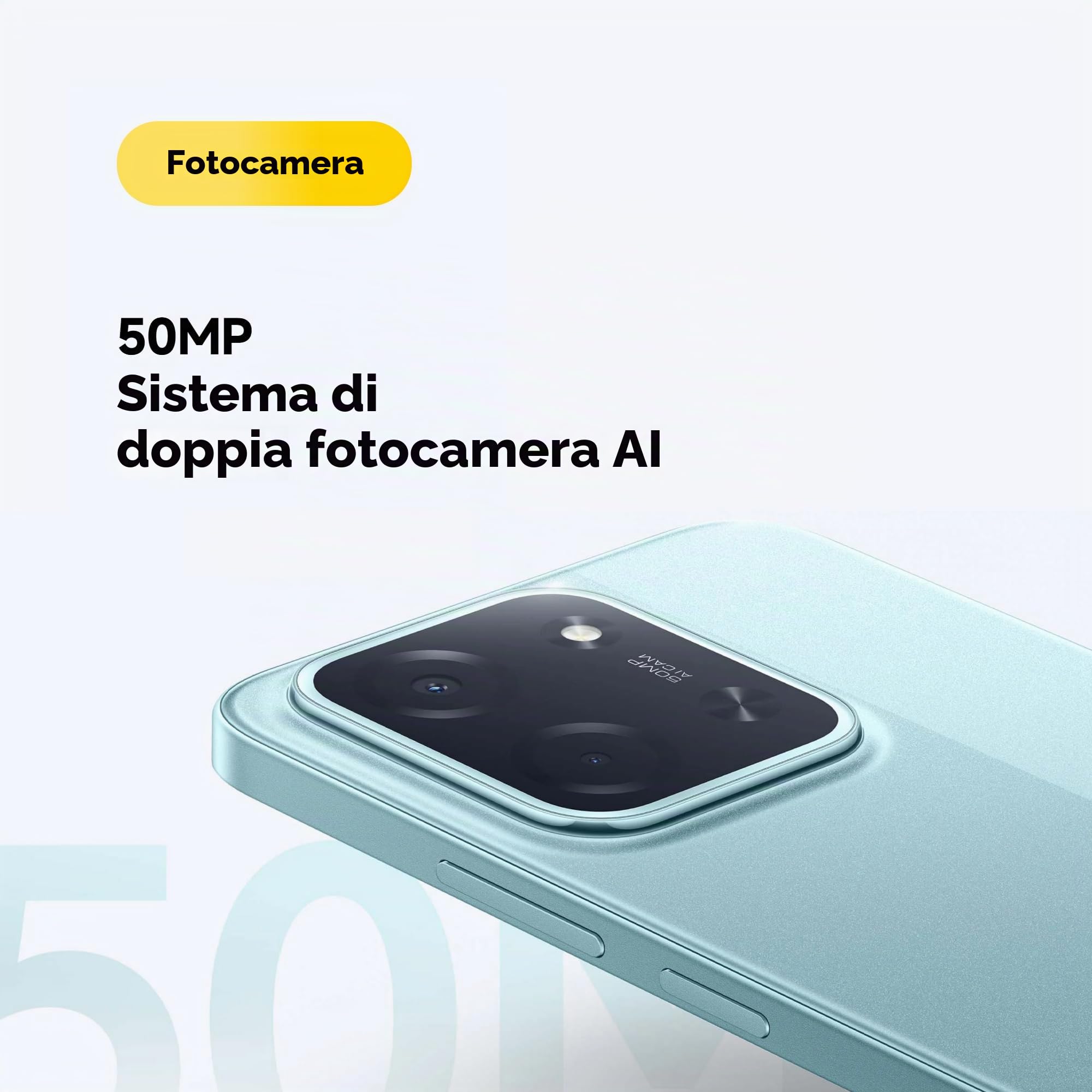 XIAOMI POCO C85, Smartphone 6+128GB, Display 6,9" 120Hz 7,99mm Design, MediaTek Helio G81-Ultra Octa-core, Doppia fotocamera AI da 50MP, 6000mAh, garanzia di 2 anni, Verde, Caricabatteria non incluso
