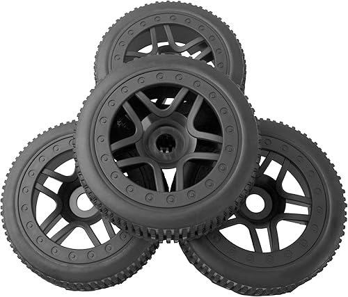 Miniatura 3 de ShareGoo OD 4.4 pulgadas 18 neumáticos para buggy, llantas hexagonales de 0.67 pulgadas y neumáticos de goma compatibles con Redcat Teamc Losi HPI