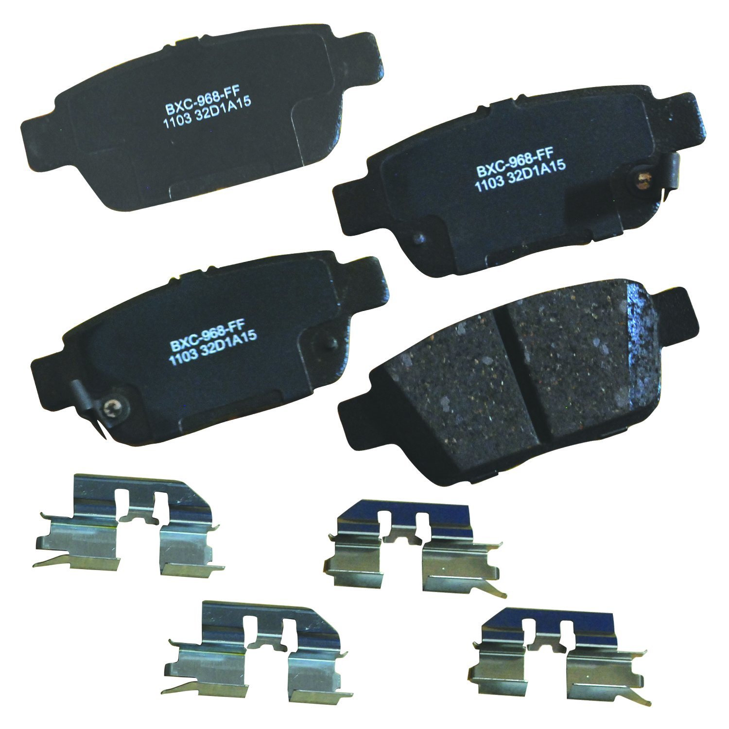 Bendix Premium SBC1103 Ceramic Rear Brake Pads for Acura TL 2014-2009, Honda Ridgeline 2014-2006
