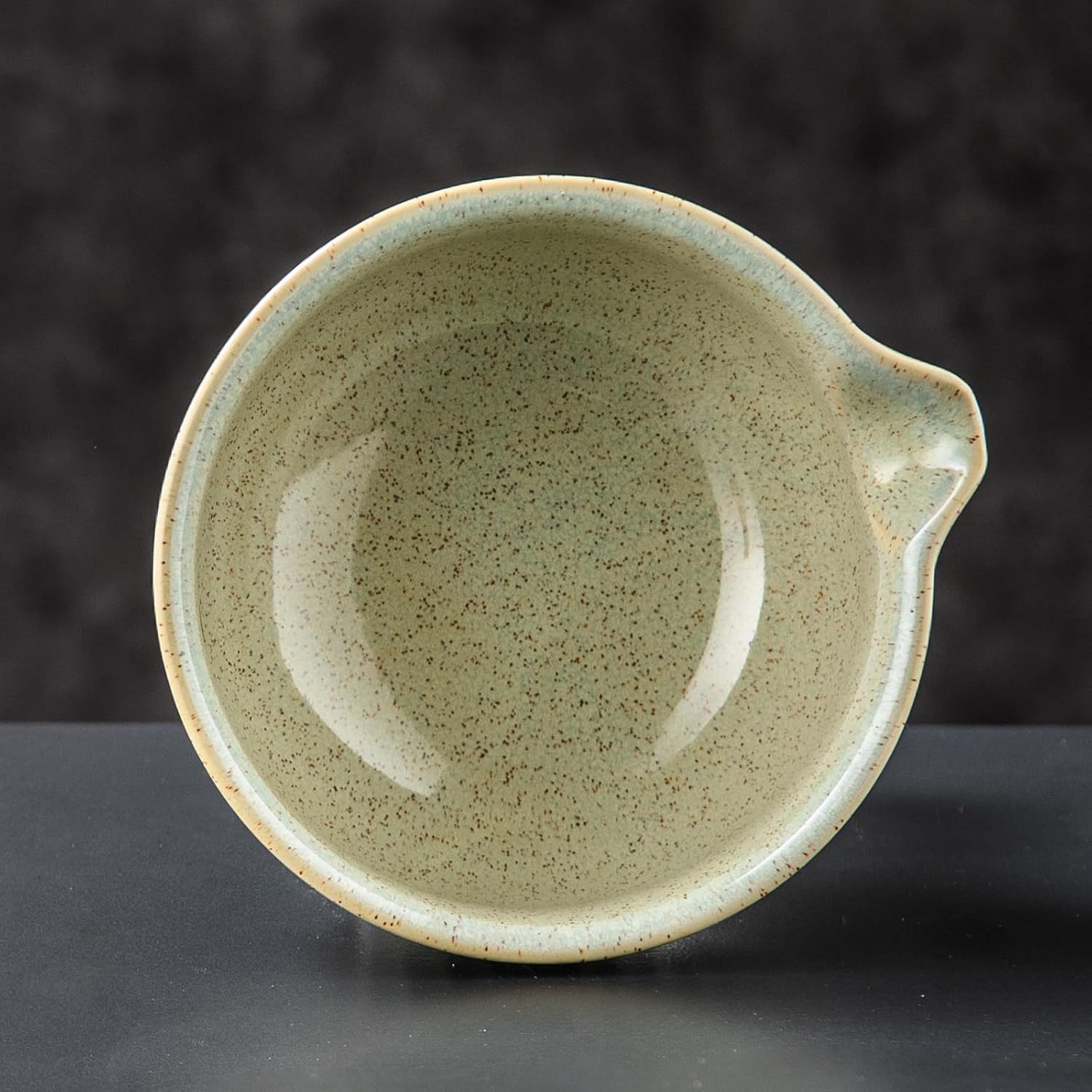 5-Piece Matcha Kit - Complete Matcha Set with Bamboo Whisk, Bowl with Spout, Scoop, Strainer & Holder - Practical Matcha Whisk Set (Striped green)