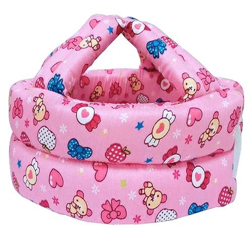 Miniatura 2 de IULONEE Casco ajustable para bebé, para bebé, para correr, caminar, gatear, casco para niños (caramelo rosa)