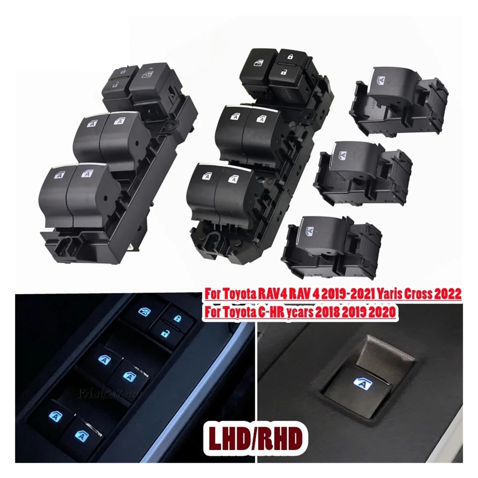 Amazon.co.jp: RHD LHD 点灯LEDパワーシングルウィンドウスイッチ