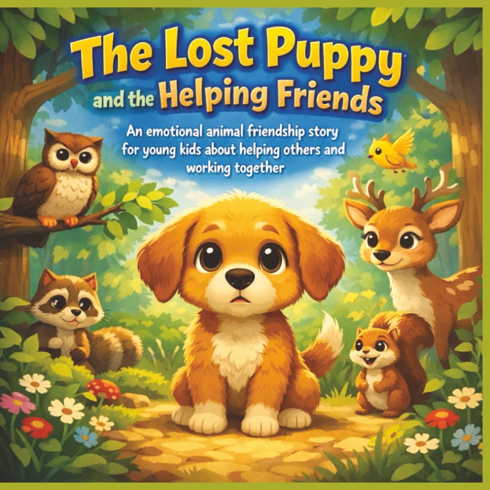 The Lost Puppy and the Helping Friends: An emotional animal friendship story for young kids about helping others and working together