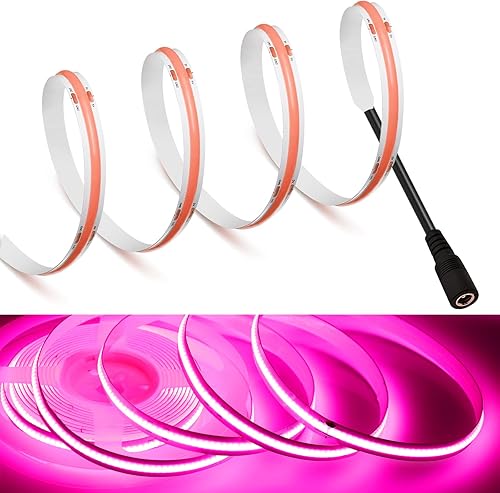 Vista 26 de 【MDee】Tira de luces LED COB de 6000K blanco frío alimentada por USB 5V Cinta de luces LED flexibles con conector USB CRI 90+ 800LM/m 320LEDs/m