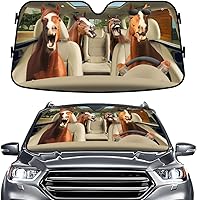 Vista 39 de GENANY Parasol Divertido para Parabrisas de Pareja de Perros Golden Retriever Lindos para Coche SUV Camión (55x30 Pulgadas), Parasol